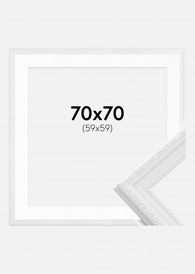 Cadre Abisko Blanc 70x70 cm - Passe-partout Blanc 60x60 cm