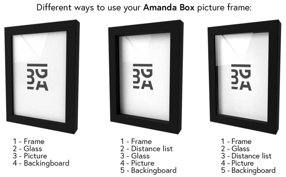 Cadre Amanda Box Noir 32x32 cm
