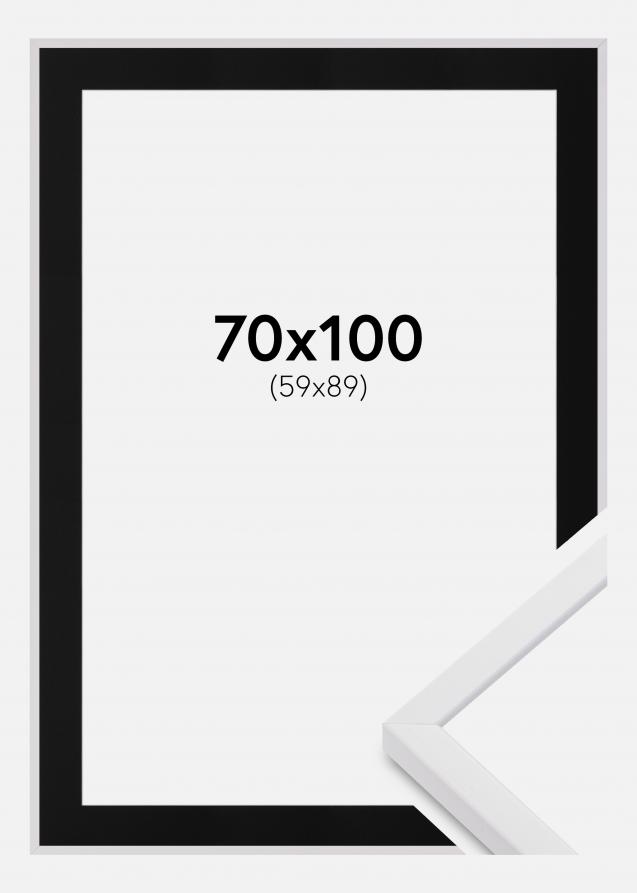 Cadre E-Line Blanc 70x100 cm - Passe-partout Noir 60x90 cm
