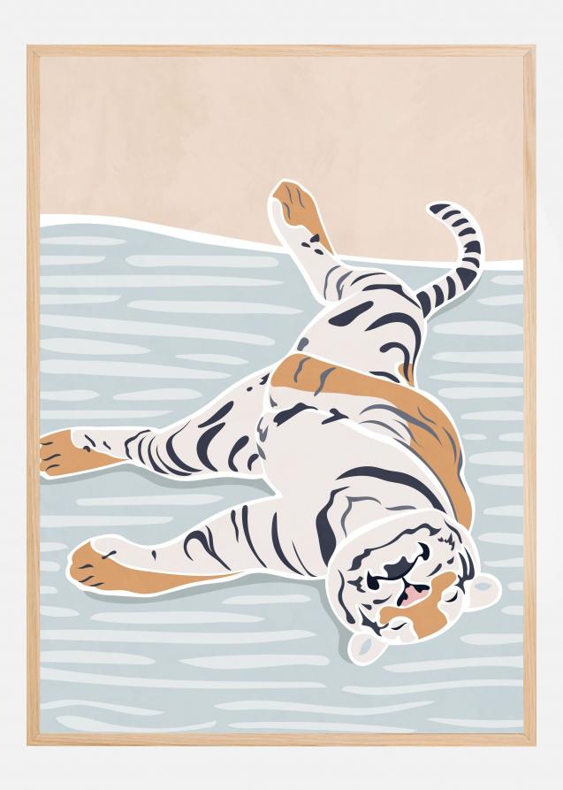 Scandi Sleeping Tiger Poster