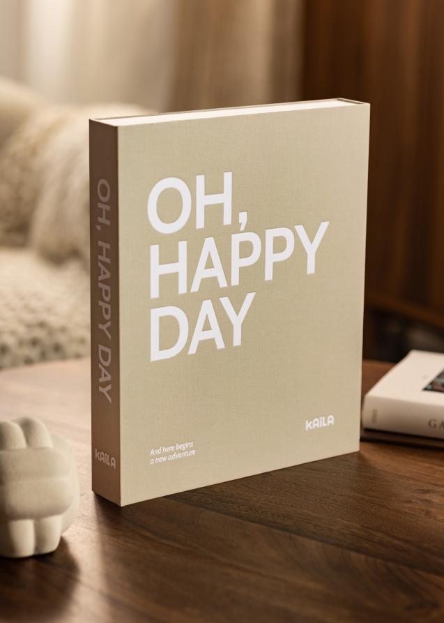 KAILA OH HAPPY DAY Grey - Coffee Table Photo Album (60 Pages Noires)