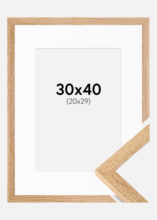 Cadre Selection Chêne 30x40 cm - Passe-partout Blanc 21x30 cm