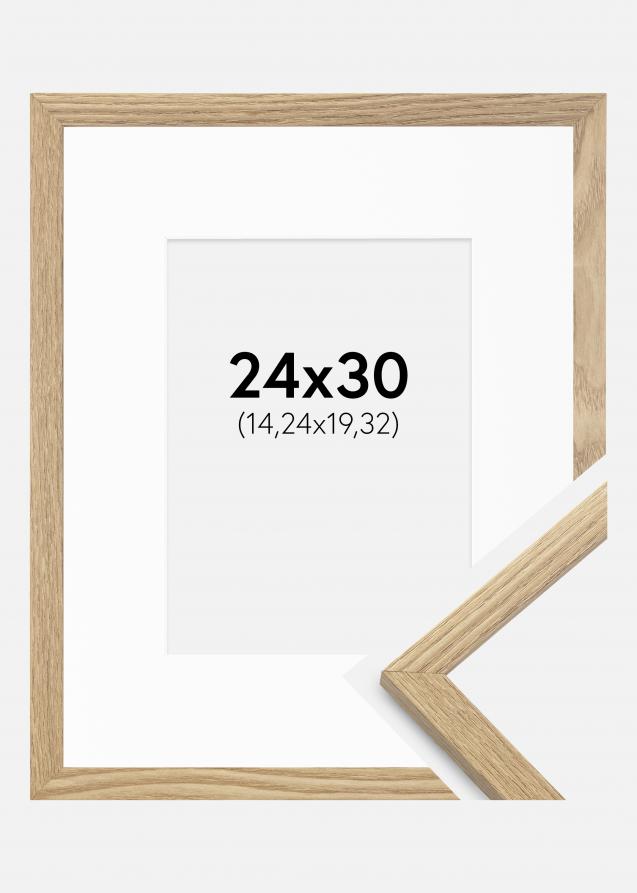 Cadre Trendy Chêne 24x30 cm - Passe-partout Blanc 6x8 pouces