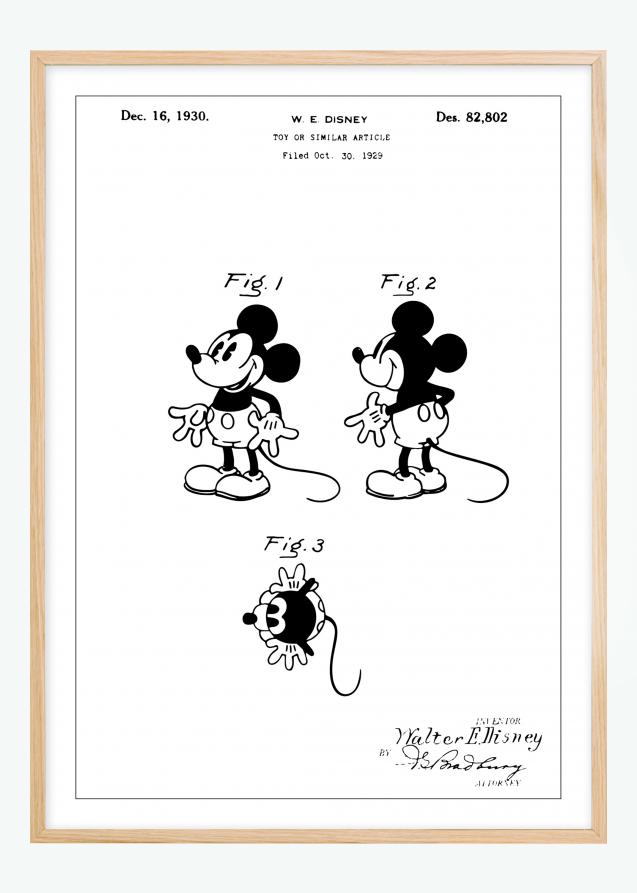 Dessin de brevet - Disney - Mickey Mouse - Poster