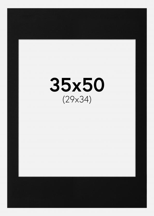 Passe-partout Noir Standard (noyau blanc) 35x50 cm (29x34)