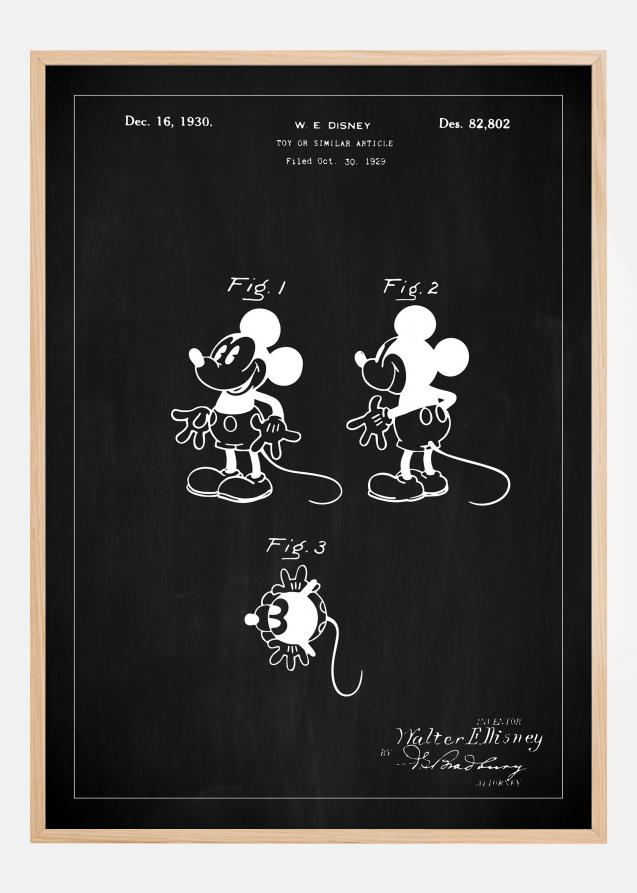 Dessin de brevet - Disney - Mickey Mouse - Noir Poster