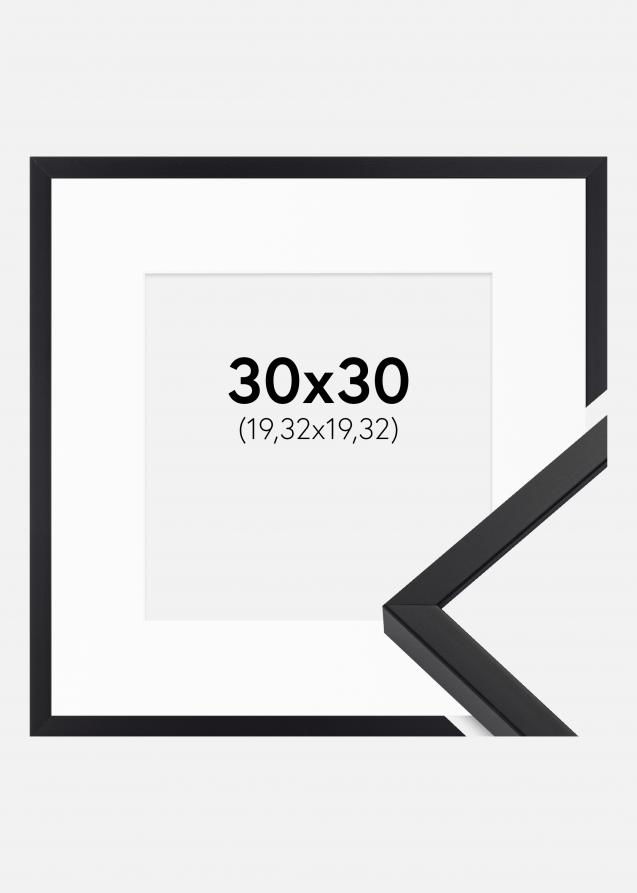 Cadre E-Line Noir 30x30 cm - Passe-partout Blanc 8x8 pouces