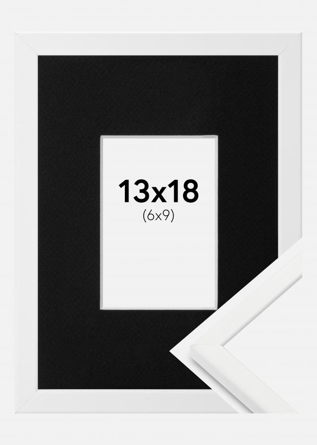 Cadre Kaspar Blanc 13x18 cm - Passe-partout Noir 7x10 cm