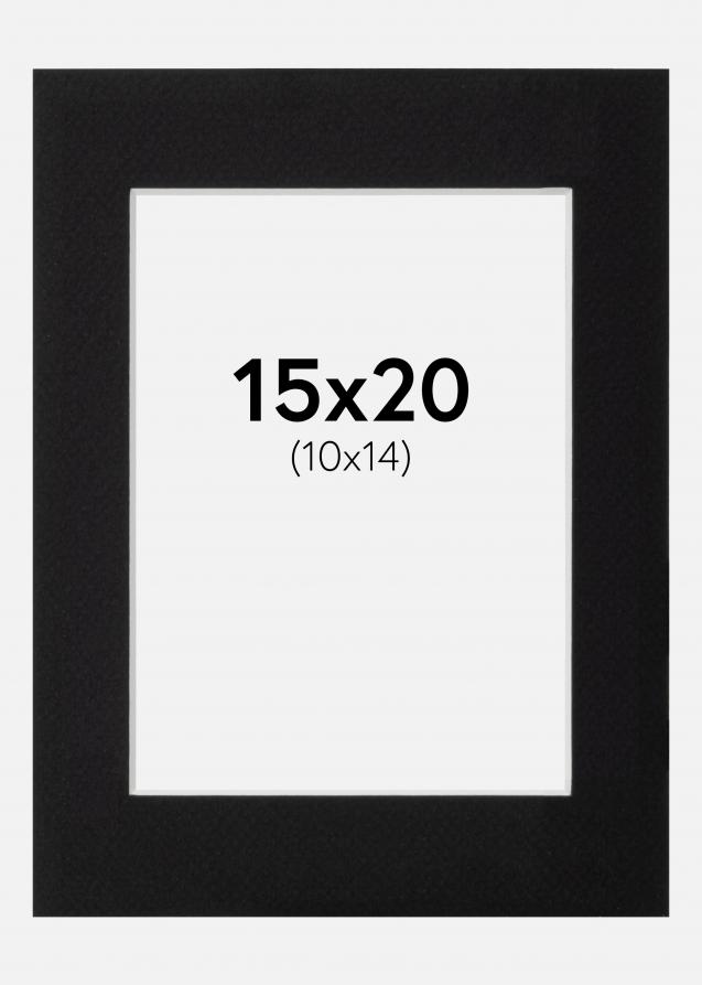 Passe-partout Noir Standard (noyau blanc) 15x20 cm (10x14)