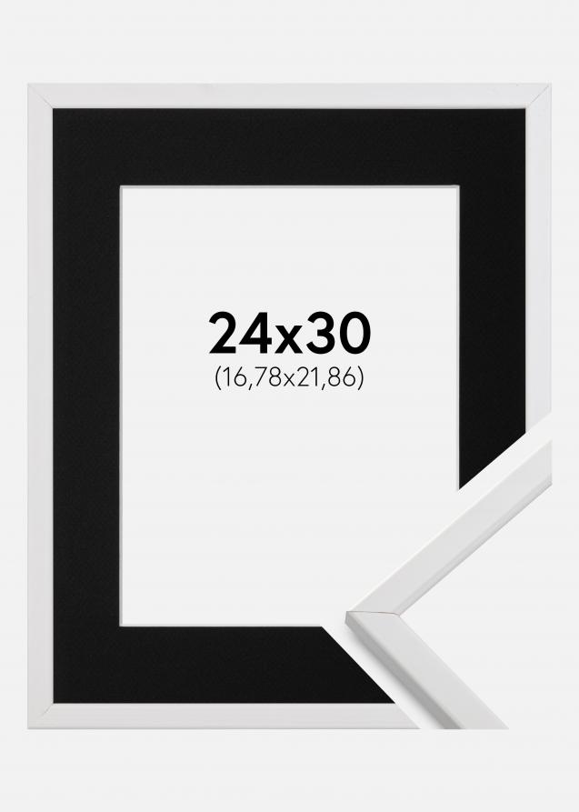 Cadre Galant Blanc 24x30 cm - Passe-partout Noir 7x9 pouces