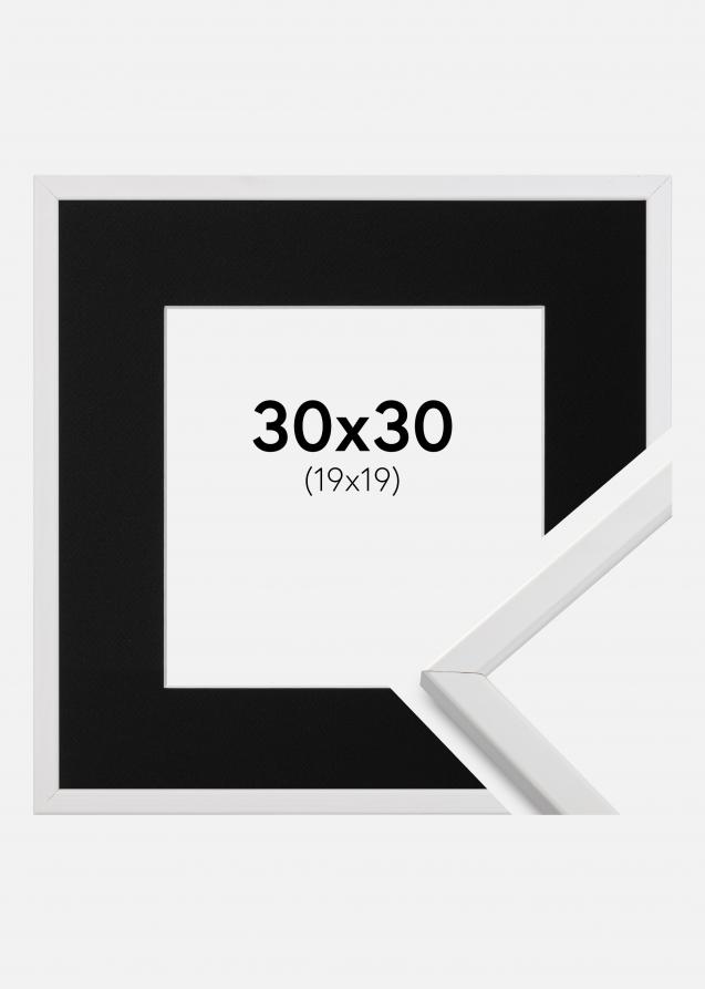 Cadre Galant Blanc 30x30 cm - Passe-partout Noir 20x20 cm