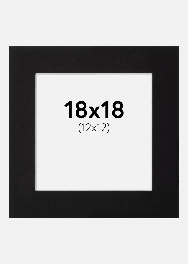 Passe-partout Noir Standard (noyau blanc) 18x18 cm (12x12)