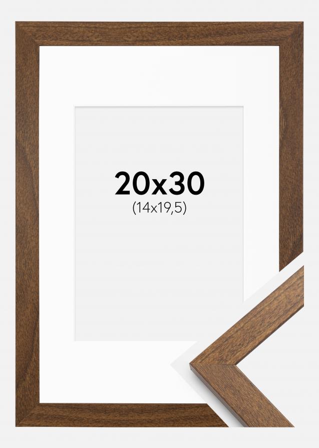 Cadre Stilren Warm Brown 20x30 cm - Passe-partout Blanc 15x21 cm (A5)