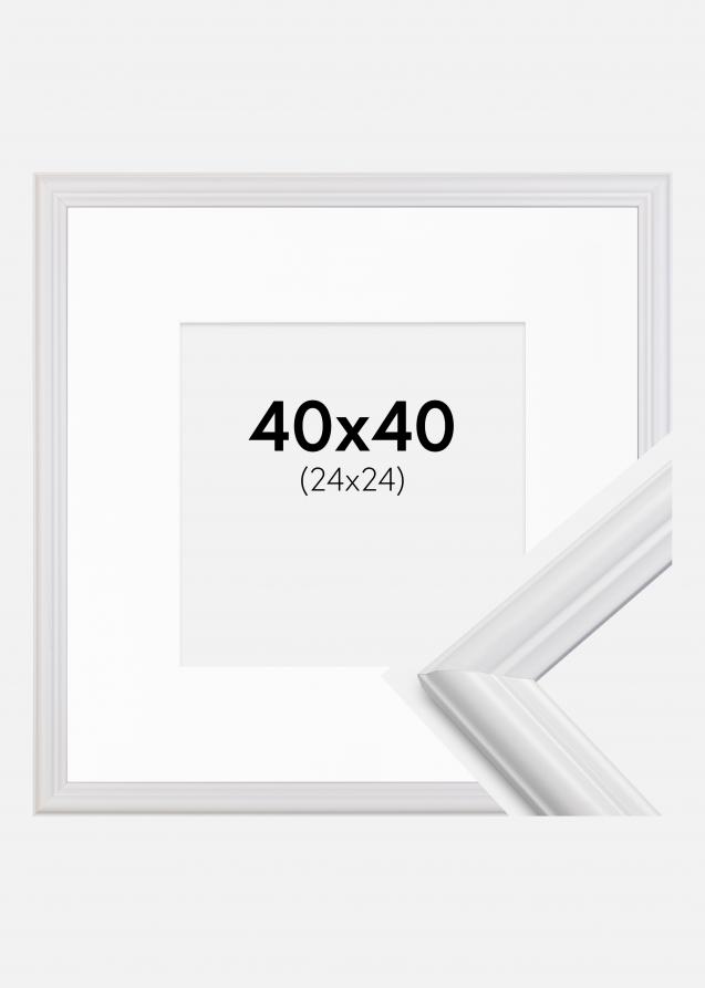 Cadre Siljan Blanc 40x40 cm - Passe-partout Blanc 25x25 cm