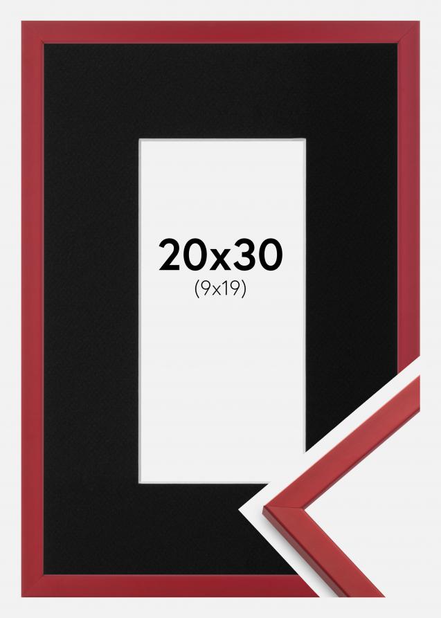 Cadre Edsbyn Rouge 20x30 cm - Passe-partout Noir 10x20 cm