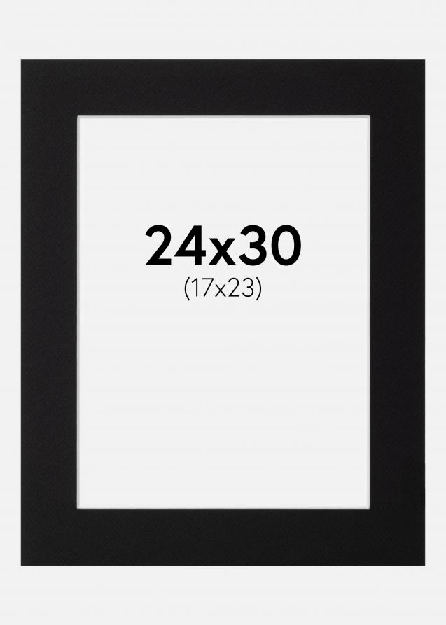 Passe-partout Noir Standard (noyau blanc) 24x30 cm (17x23)
