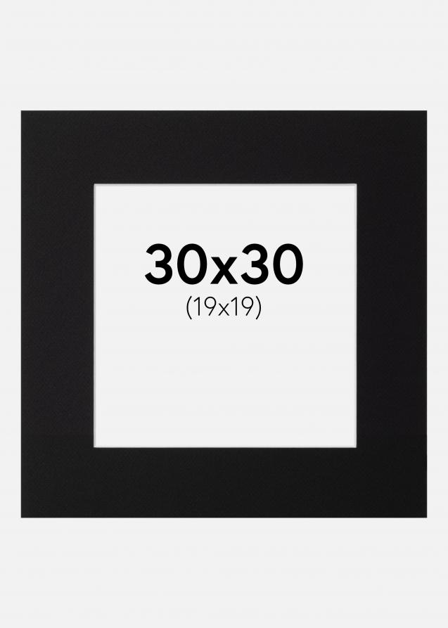 Passe-partout Noir Standard (noyau blanc) 30x30 cm (19x19)