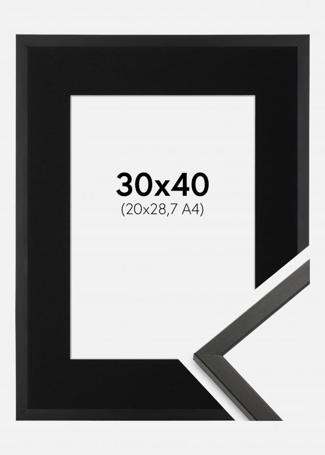 Cadre Galant Noir 30x40 cm - Passe-partout Noir 21x29,7 cm