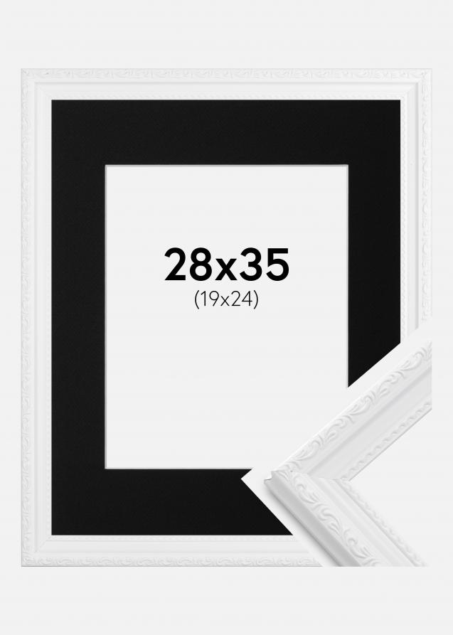 Cadre Abisko Blanc 28x35 cm - Passe-partout Noir 20x25 cm
