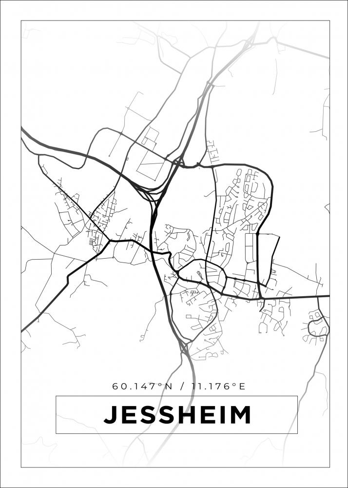 Map - Jessheim - White