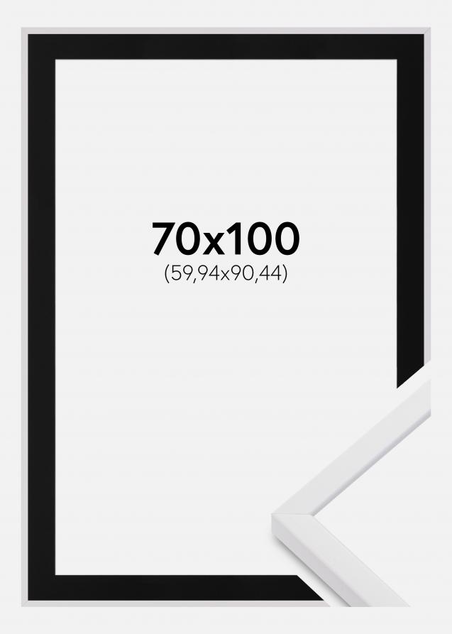 Cadre E-Line Blanc 70x100 cm - Passe-partout Noir 24x36 pouces