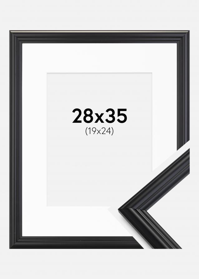 Cadre Siljan Noir 28x35 cm - Passe-partout Blanc 20x25 cm