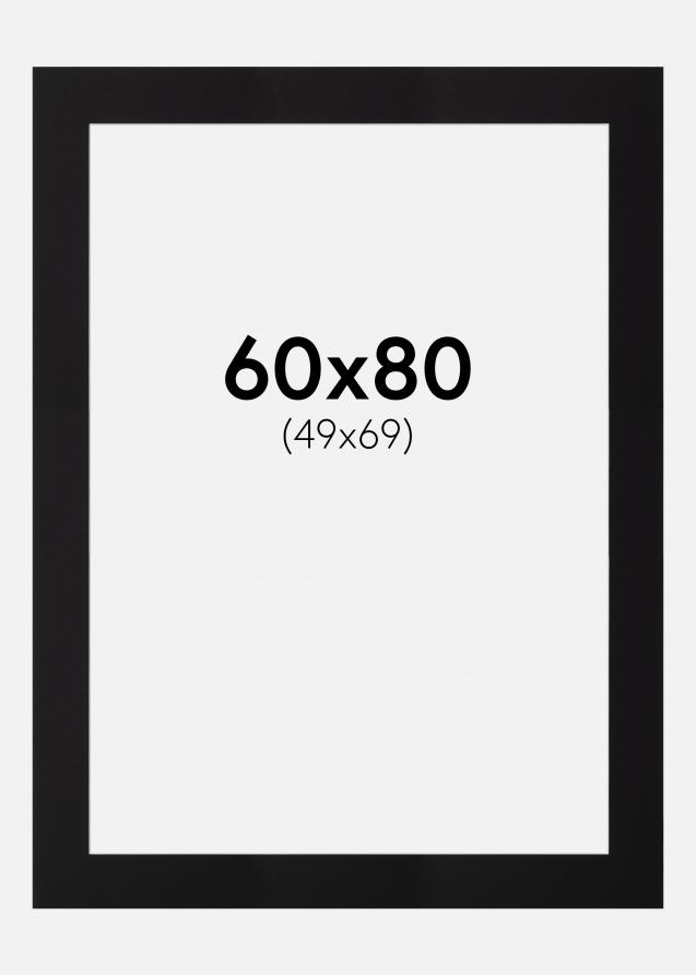 Passe-partout Noir Standard (noyau blanc) 60x80 cm (49x69)