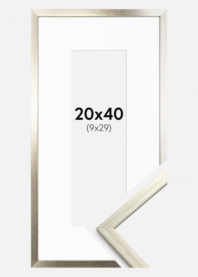 Cadre Edsbyn Argent 20x40 cm - Passe-partout Blanc 10x30 cm