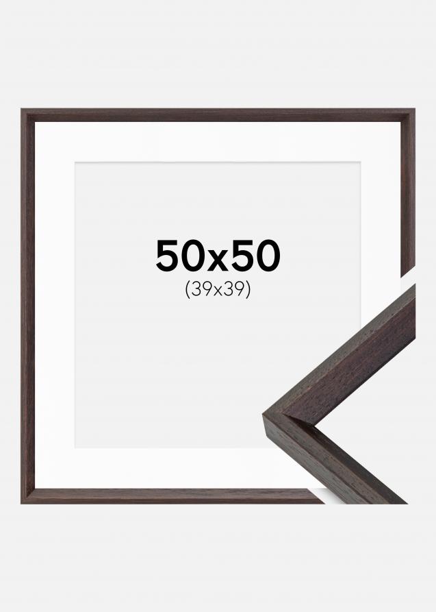 Cadre Globe Expresso 50x50 cm - Passe-partout Blanc 40x40 cm