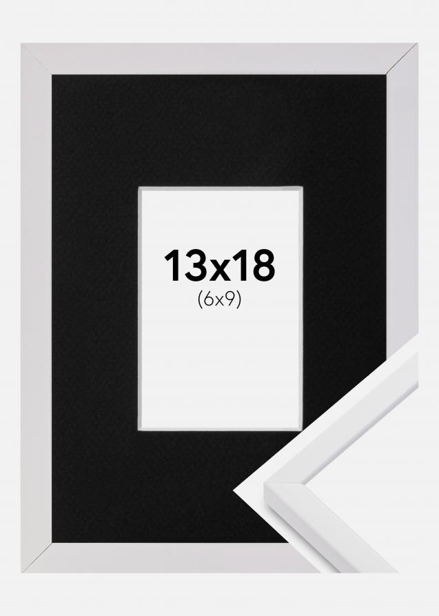 Cadre E-Line Blanc 13x18 cm - Passe-partout Noir 7x10 cm