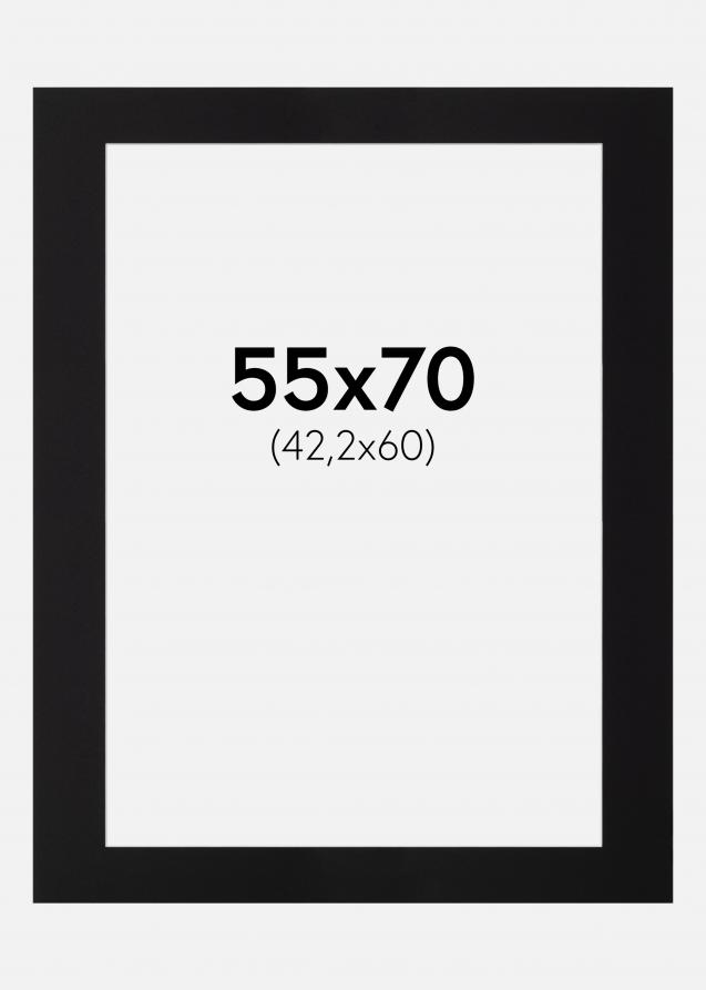 Passe-partout Noir Standard (noyau blanc) 55x70 cm (42,2x60)