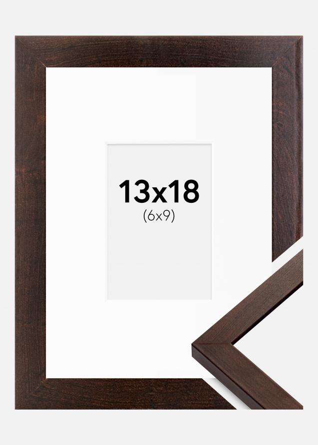 Cadre Selection Noyer 13x18 cm - Passe-partout Blanc 7x10 cm