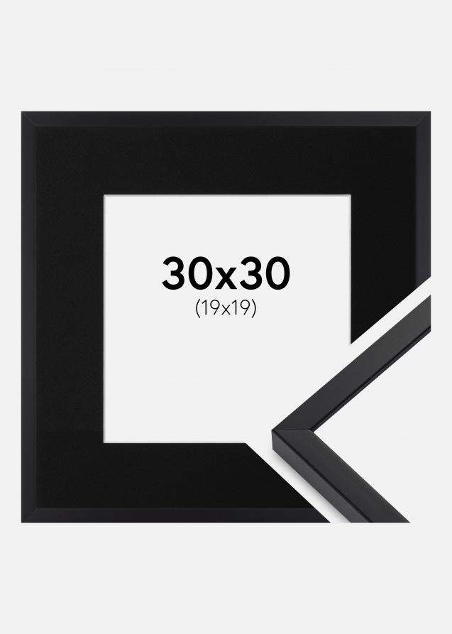 Cadre E-Line Noir 30x30 cm - Passe-partout Noir 20x20 cm
