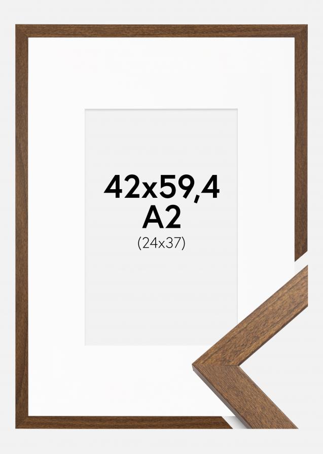 Cadre Stilren Warm Brown 42x59,4 cm (A2) - Passe-partout Blanc 25x38 cm