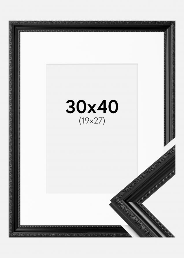 Cadre Abisko Noir 30x40 cm - Passe-partout Blanc 20x28 cm