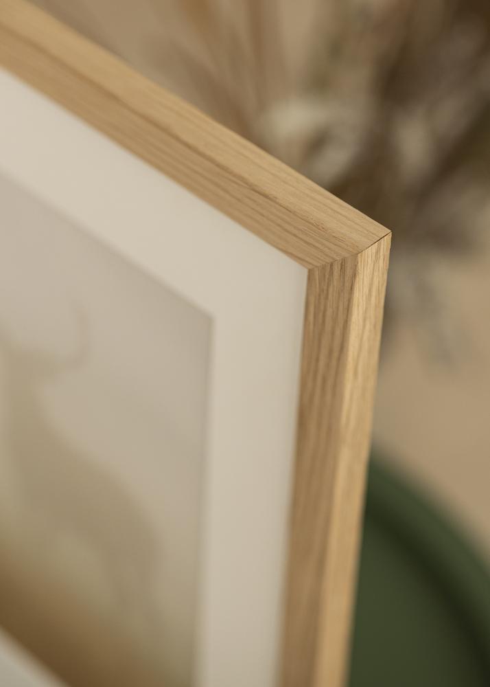 Cadre Oak Wood 40x40 cm - Passe-partout Blanc 10x10 inches