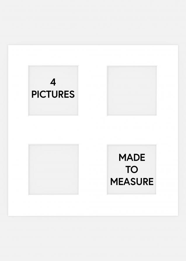 Passe-partout collage Blanc 4 images - Sur mesure (Noyau blanc)