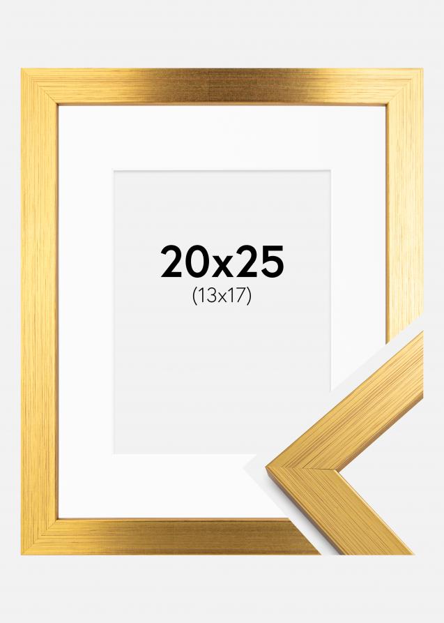 Cadre Gold Wood 20x25 cm - Passe-partout Blanc 14x18 cm