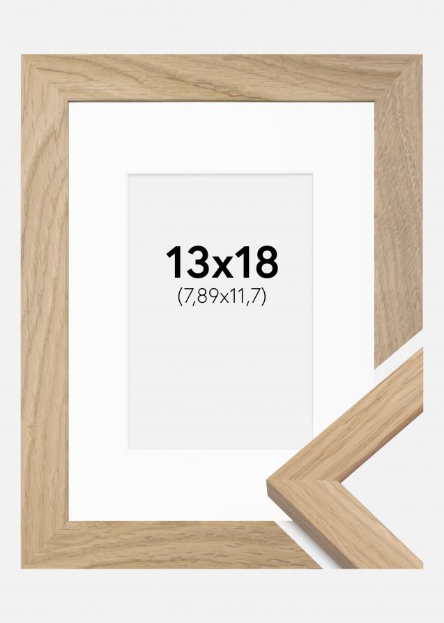 Cadre Oak Wood 13x18 cm - Passe-partout Blanc 3,5x5 pouces