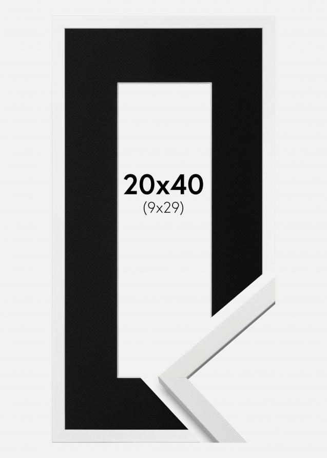 Cadre Edsbyn Blanc 20x40 cm - Passe-partout Noir 10x30 cm