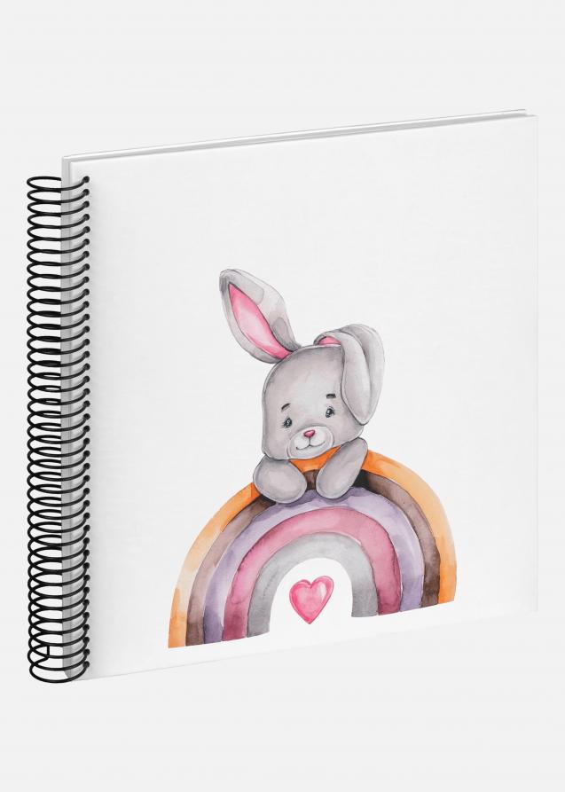 Bunny Malin Album à spirale Blanc - 24x24 cm (40 Pages blanches / 20 Feuilles)