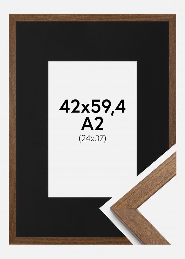 Cadre Stilren Warm Brown 42x59,4 cm (A2) - Passe-partout Noir 25x38 cm