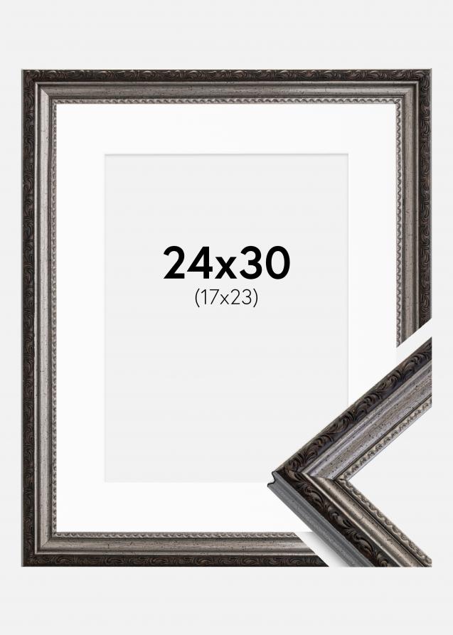 Cadre Abisko Argent 24x30 cm - Passe-partout Blanc 18x24 cm