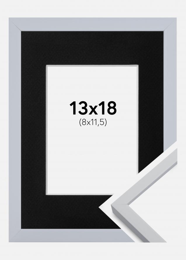 Cadre Oslo Blanc 13x18 cm - Passe-partout Noir 9x12 cm
