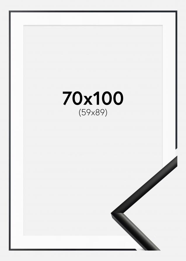 Cadre New Lifestyle Mat Noir 70x100 cm - Passe-partout Blanc 60x90 cm