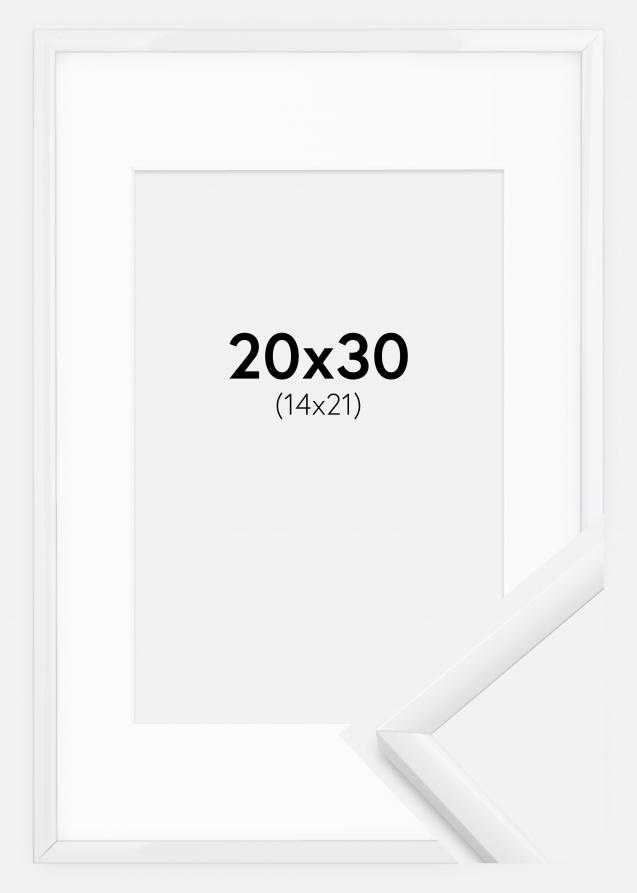 Cadre New Lifestyle Blanc 20x30 cm - Passe-partout Blanc 15x22 cm