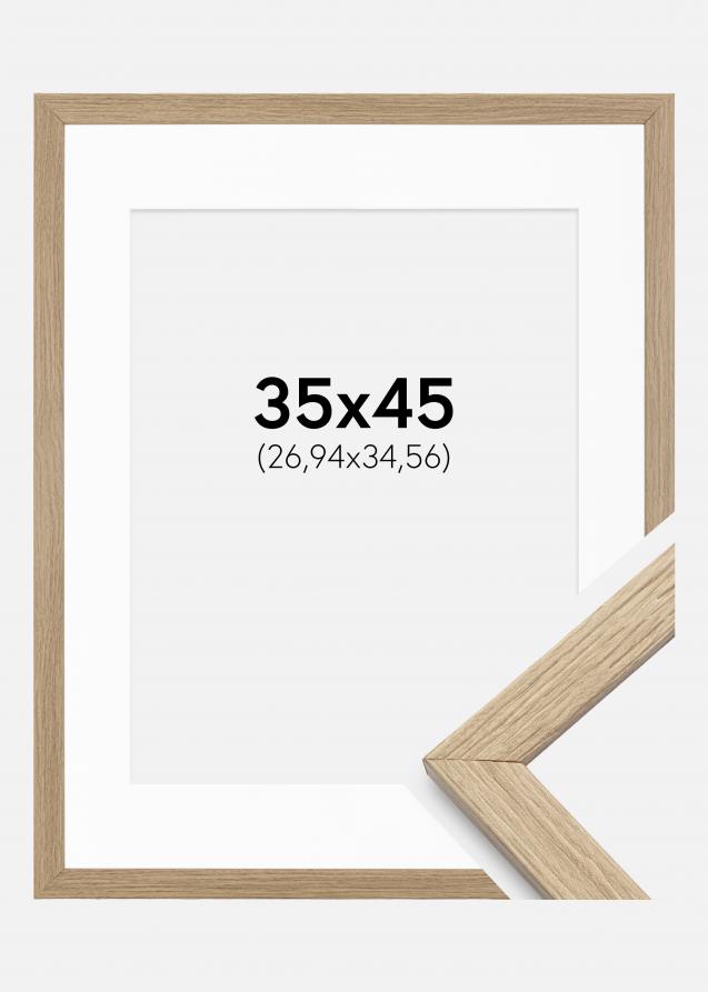 Cadre Stilren Chêne 35x45 cm - Passe-partout Blanc 11x14 inches