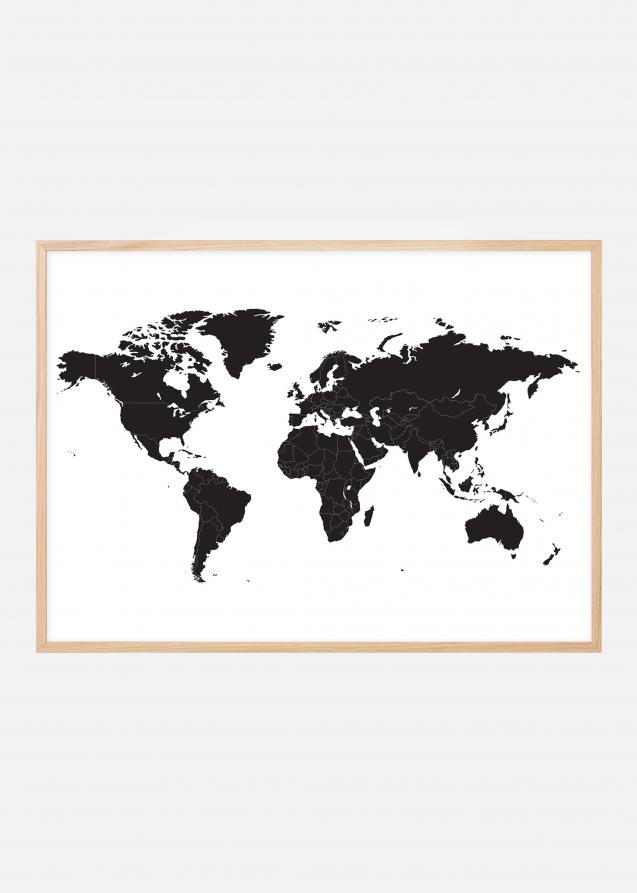 Carte du monde - Noir Poster