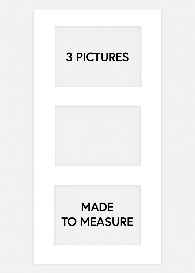 Passe-partout collage Blanc 3 images - Sur mesure (Noyau blanc)