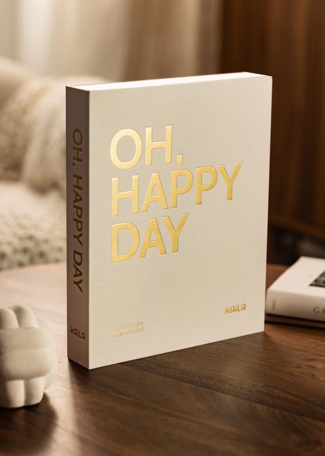 KAILA OH HAPPY DAY Creme - Coffee Table Photo Album (60 Pages Noires)